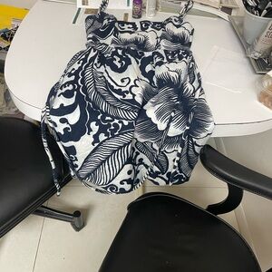 Milly Navy Blue and White floral sundress.